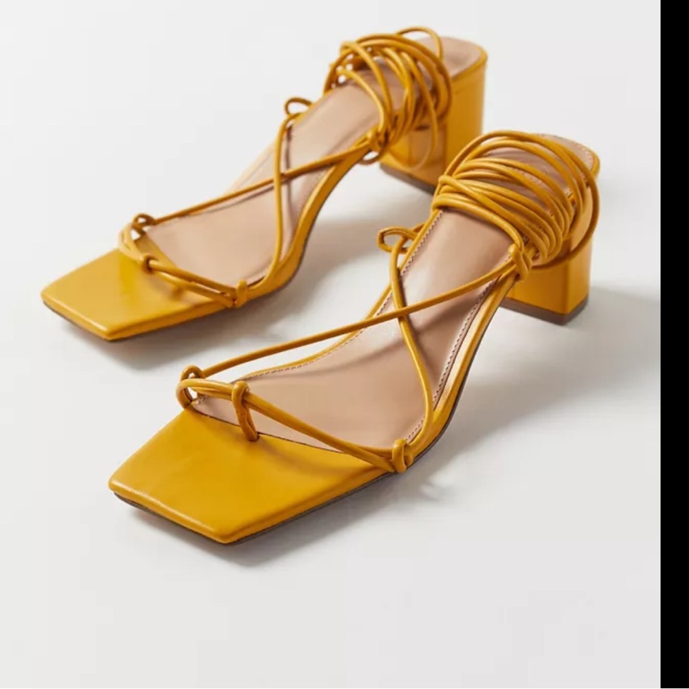 Sloan Square-Toe Strappy Block Heel